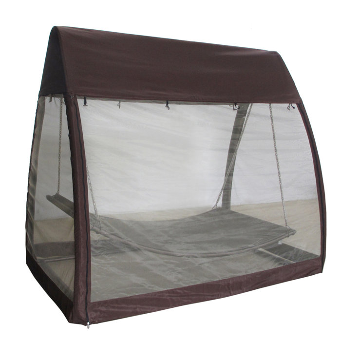 Arlmont & Co. Keira Outdoor Arched Canopy Cover Hanging Swing Polyester Hammock with Stand